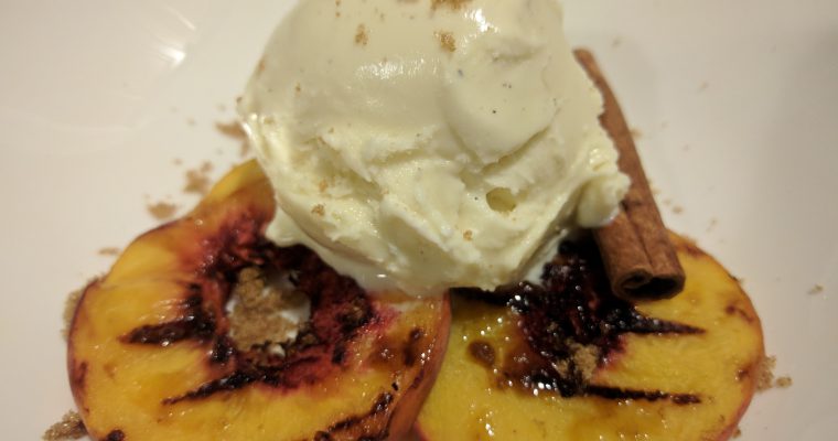 Grilled Peaches with Vanilla Ice Cream